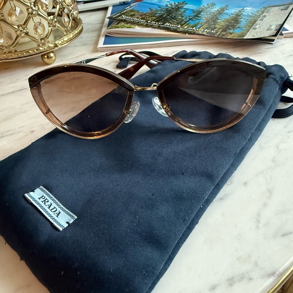 Prada Brown Cat-Eye Sunglasses
